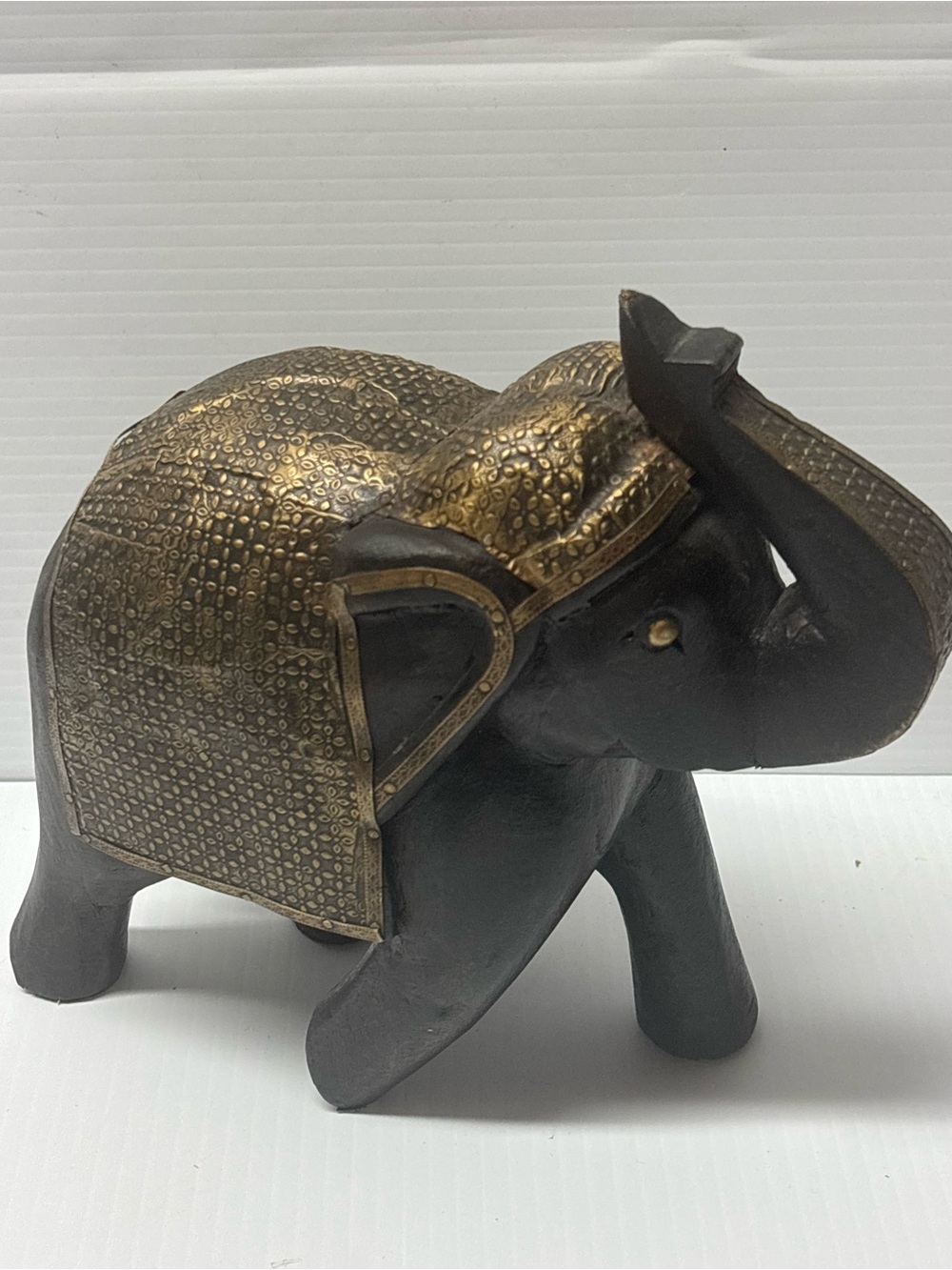 Decorative Black and Gold Elephant Figurine - Home Art Accent